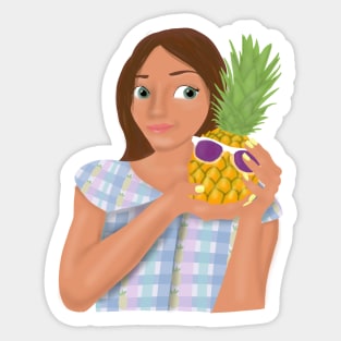 Pinapple Girl Sticker